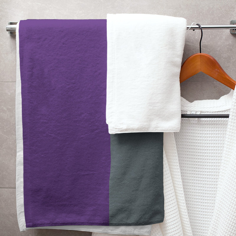 Lightweight Bath Towel, Purple/Slate Gray/Purple