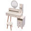 Table de coiffeuse + tabouret rembourré, miroir à DEL tactile, armoire de rangement grande capacité, 5 tiroirs, mobilier de maquillage tendance
