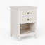 Table de chevet 17,7 po en rotin blanc - table de chevet Boho avec 2 tiroirs et tablette