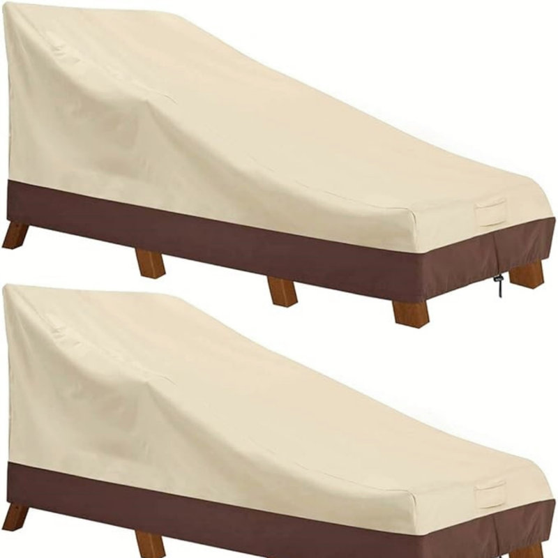 Waterproof Outdoor Furniture Cover With Sloped Design – 198 X 90 X 84/38 Cm, Heavy-Duty Polyester With PVC Coating, Beige