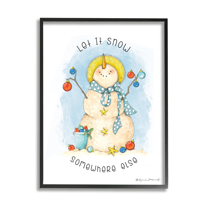 «Snow Somewhere Else Nautical Winter Snowman Bold Ornaments» par Stephanie Workman Marrott - Peinture