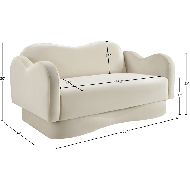 Causeuse Redwan, Velours crème