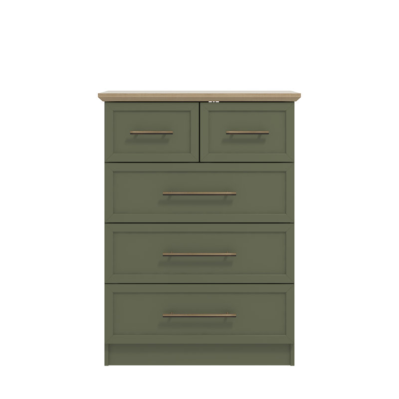 Cleverton 5 Drawer Chest, Kale Green