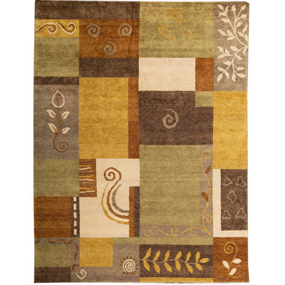 Tapis doré de haute qualité noué à la main