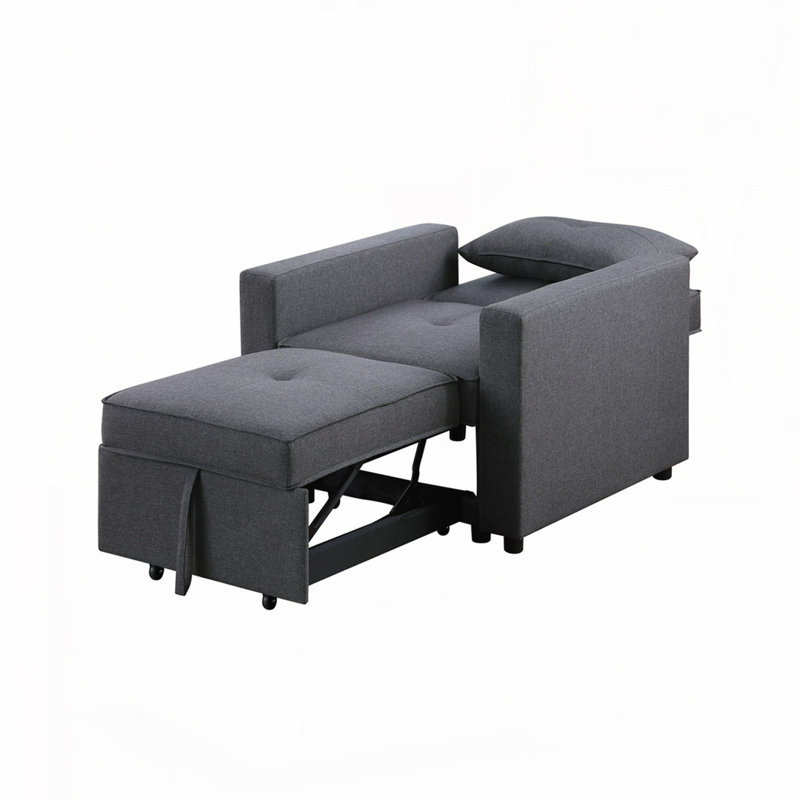 Fauteuil convertible en lin avec poche latérale