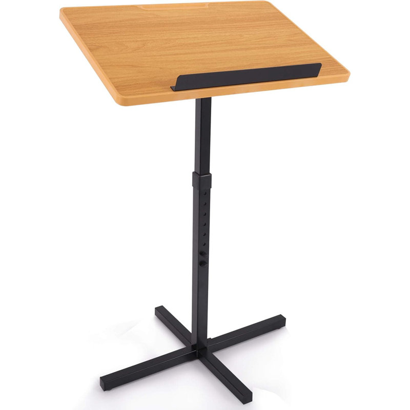 Support professionnel professionnel pour pupitre de sol avec conception réglable en hauteur, tablette supérieure inclinée pour ordinateurs portables, livres et matériel de présentation