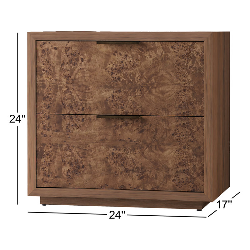 Table de chevet Rosen, naturel, Noyer