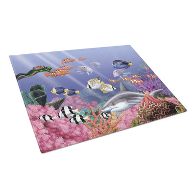 Caroline's Treasures Undersea Fantasy 5 Glass Cutting Board