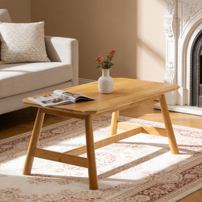 Rectangular Coffee Table Modern Tea Table With Solid Wood Mid Century Coffee Table For Living Room