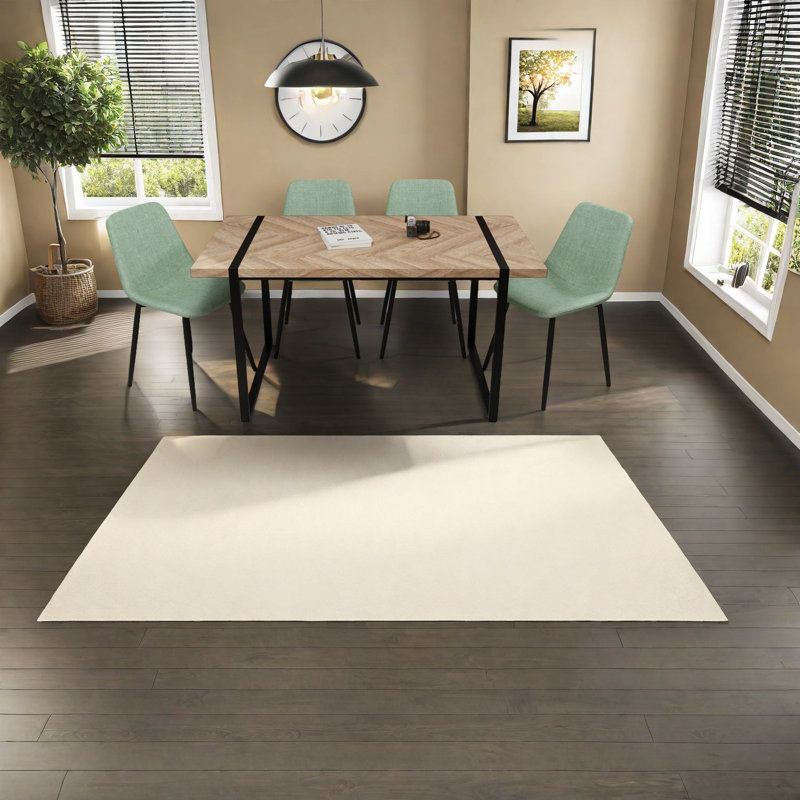 Ensemble de table à manger moderne et rustique avec chaises en suède et base en métal pour la maison et la cuisine