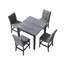 Ensemble de salle à manger 5 pièces à hauteur de comptoir avec table carrée et tabourets avec repose-pieds et 4 chaises rembourrées à haut dossier