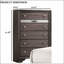 Commode de style contemporain à finition grise avec tiroir à bijoux caché et fabrication en queue d'aronde anglaise durable pour les chambres modernes-229731751