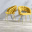 Chaises de salle à manger en velours bulles, pieds en métal doré, ensemble de salle à manger moderne