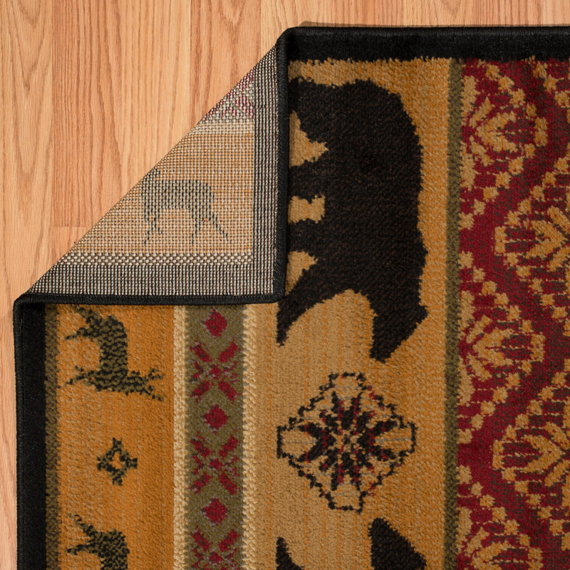 Tapis taupe rectangulaire à imprimé animal Sayre, Rectangle 5 pi 3 po x 7 pi 2 po