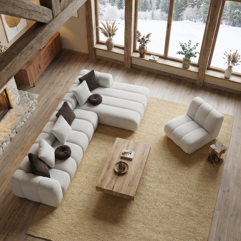 Ensemble de canapé modulaire en lin Luxury