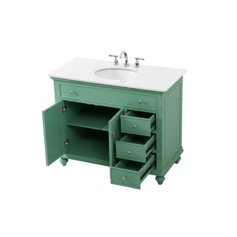 Ensemble de meuble-lavabo simple 42 po Otto, Blanc antique, Blanc ivoire