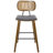 26" Modern Upholstered Low Back Rattan Wood Counter Height Stool-91870246-96885271