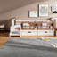 Lit simple à plancher compact avec rangement, conception en bois massif, adapté aux enfants