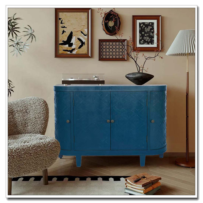 47''Oval Storage Cabinet with 4 Doors
