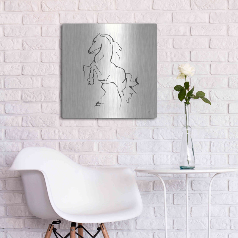 «Line Horse I» par Chris Paschke sur métal, H 24 po x l 24 po