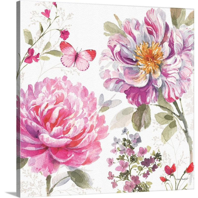 Visiblement rose 20 par Lisa Audit - reproduction d'art, Toile tendue, H 16 po x l 16 po x P 1,25 po