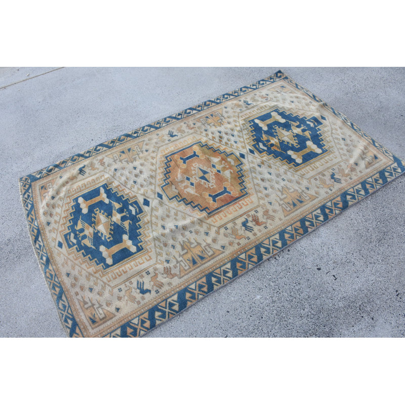 Tapis en laine bleu classique Classic