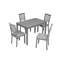 Ensemble de salle à manger moderne 5 pièces, table de salle à manger rectangulaire en bois avec 4 chaises rembourrées pour la cuisine et la salle à manger-2006971117-2006971116