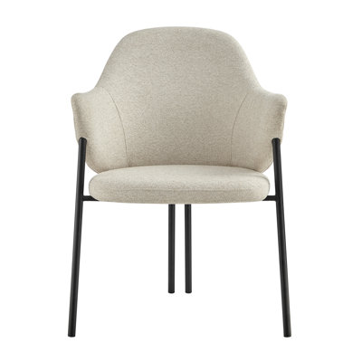 Fauteuil Liptak en tissu beige avec pieds noirs - ensemble de 1