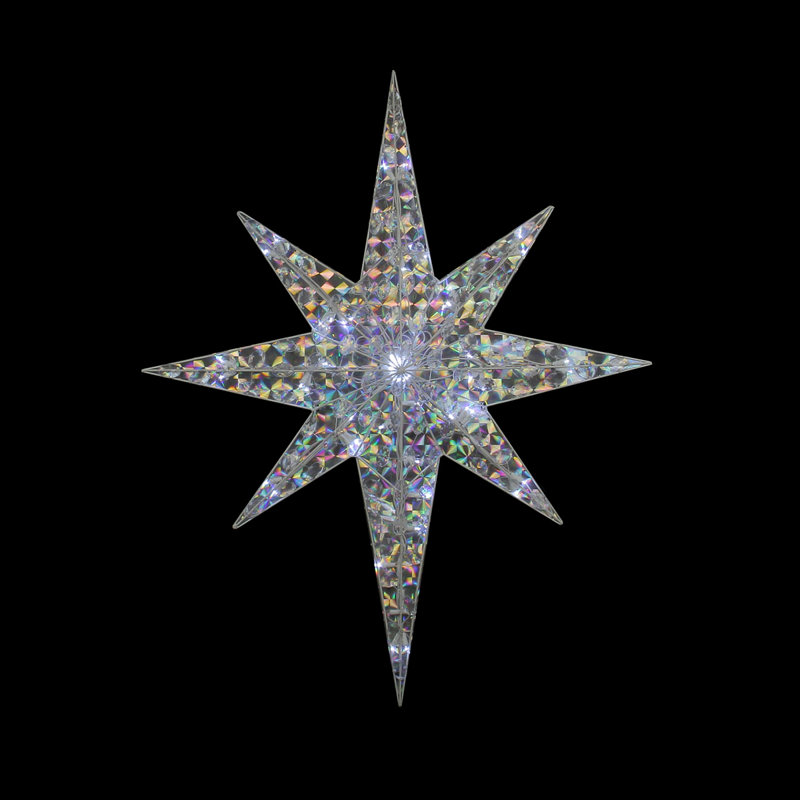 60 White Bethlehem Star Standing LED Christmas Yard Art - White Wire