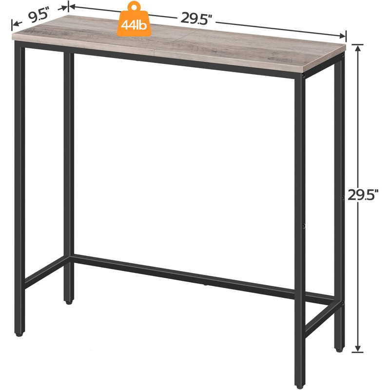 Picard 29.5" Small Console Table Entry Table, Black, Brown