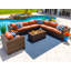 Ensemble complet de patio en rotin Sunbrella avec coussins 19 pièces Yussuf-95862787-95862792
