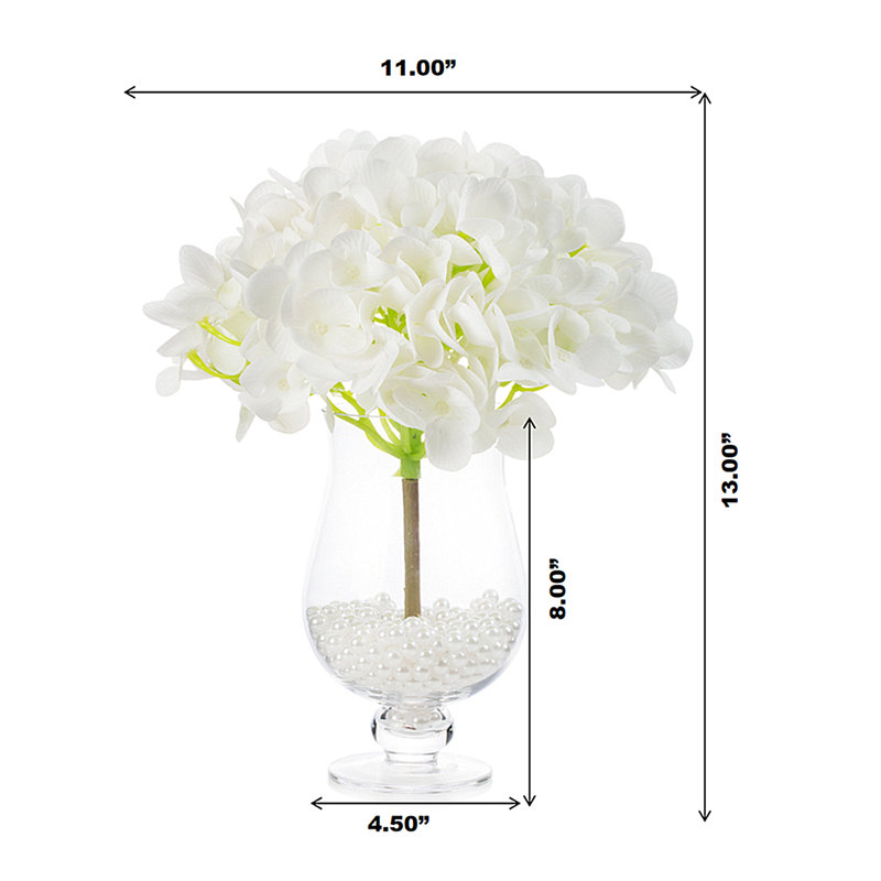Arrangement d'hortensias dans un vase, Blanc