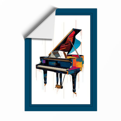 Piano in Colour Modern - Framed Print