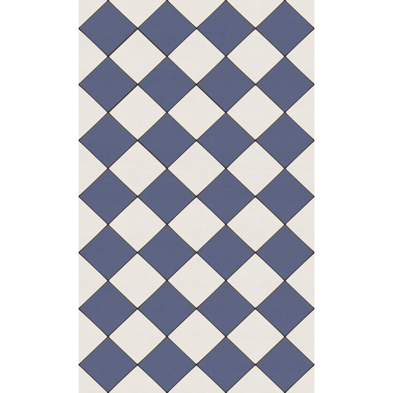 Hooppole Vinyl Checkered Indoor Rug, Rectangle 3' x 5'