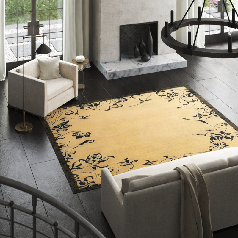 Venetia Hand Woven Wool Floral Area Rug, Rectangle 10' x 14'
