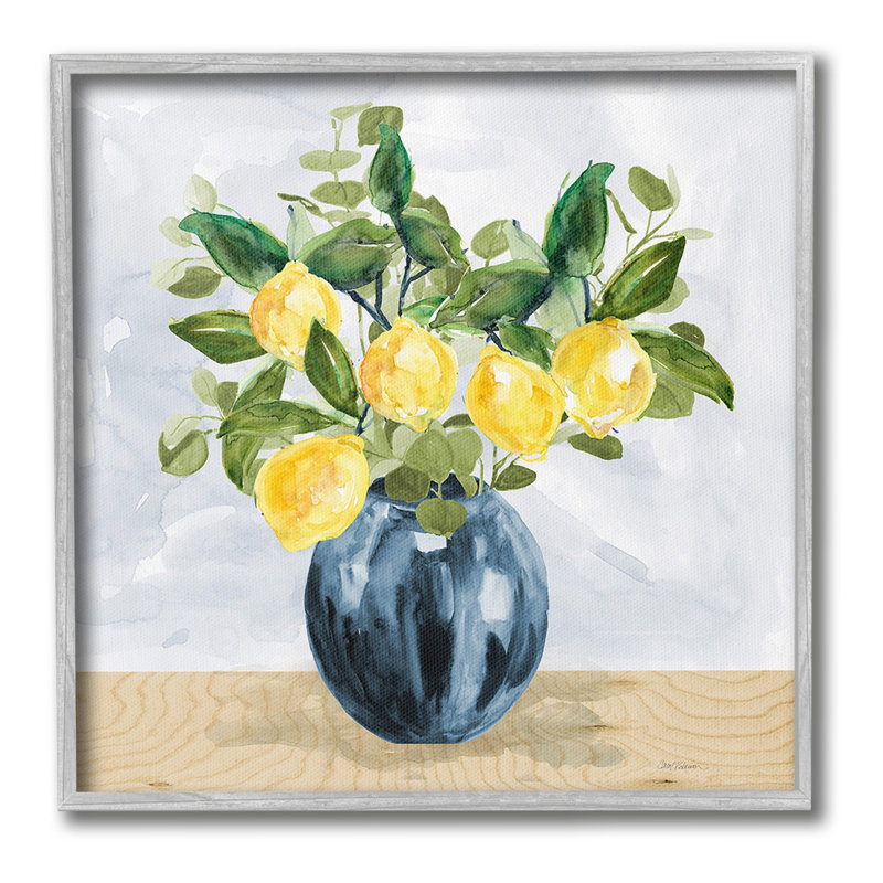 «Lemon Tree Bouquet», art de la giclée encadrée par Carol Robinson, Estampe numérique Farmhouse, H 17 po x l 17 po