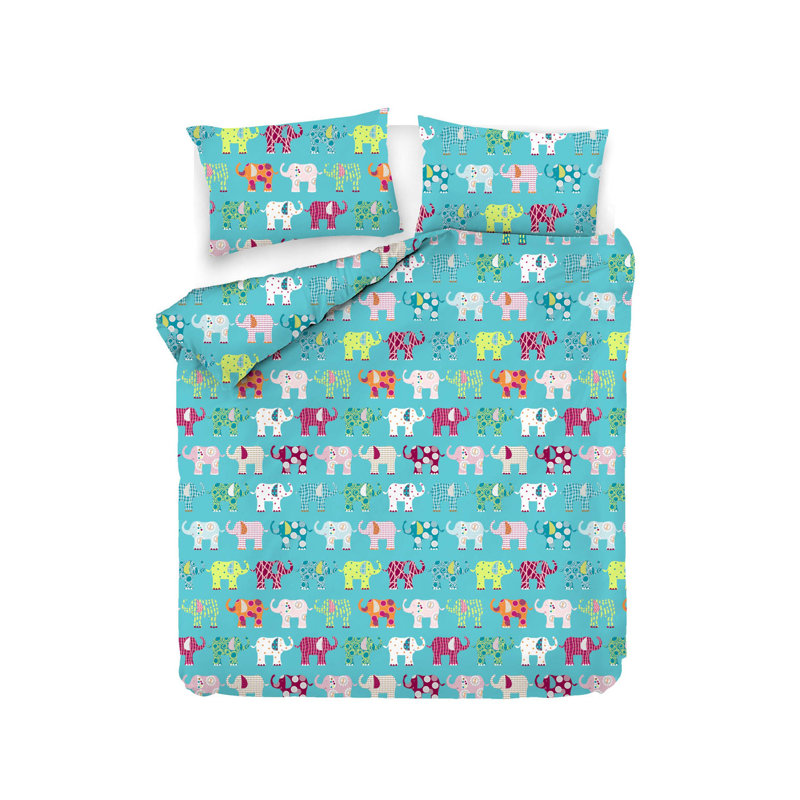 Ensemble de housse de couette 100% coton Javon, Housse de couette double TG + 2 taies d'oreiller s