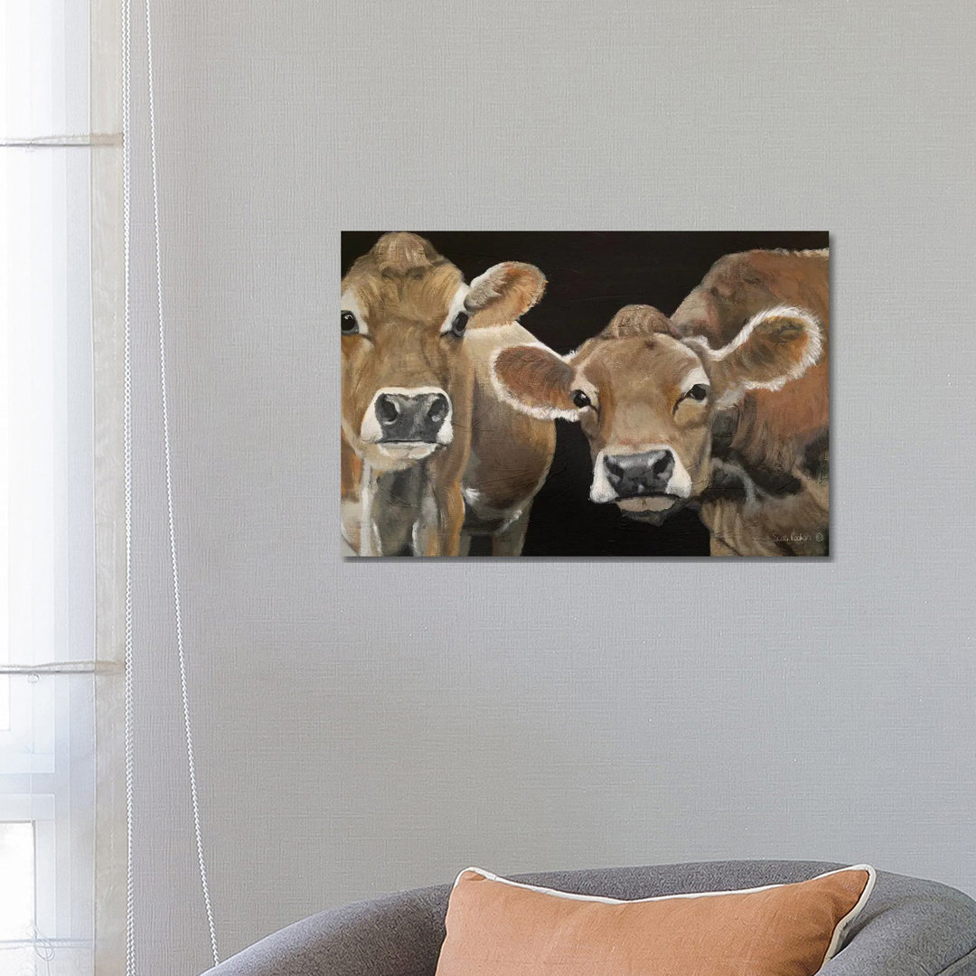 Hello There Cows von Suzi Reman - No Frame Gallery-Wrapped Canvas Giclée on Canvas