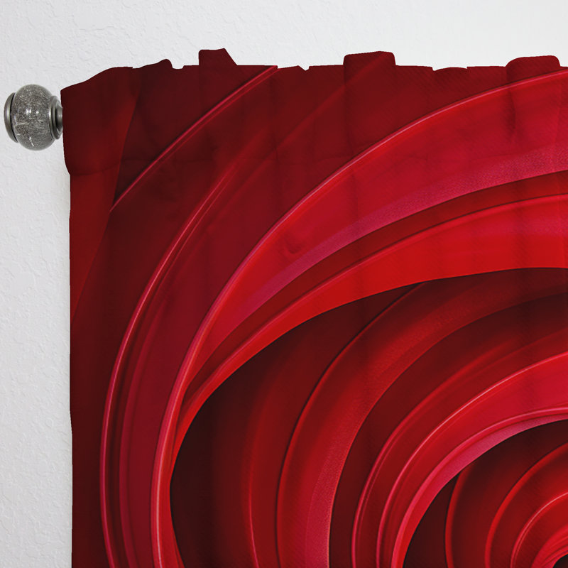 Red Perpetual Pulse Vortex I - rideau en velours moderne - obscurcissant - 1 panneau, L 52 po x L 90 po