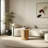 Compact Marble Coffee Table with Wood Legs