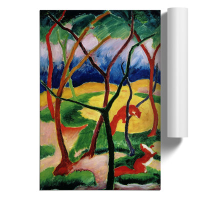 Weasels Playing by Franz Marc - Unframed Painting