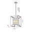 Luminaire suspendu transitionnel en chrome 4 lumières avec cristaux transparents