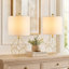 Lampe de table moderne en fer forgé de 19 po avec interrupteur rotatif et abat-jour en lin Blythe-725567174