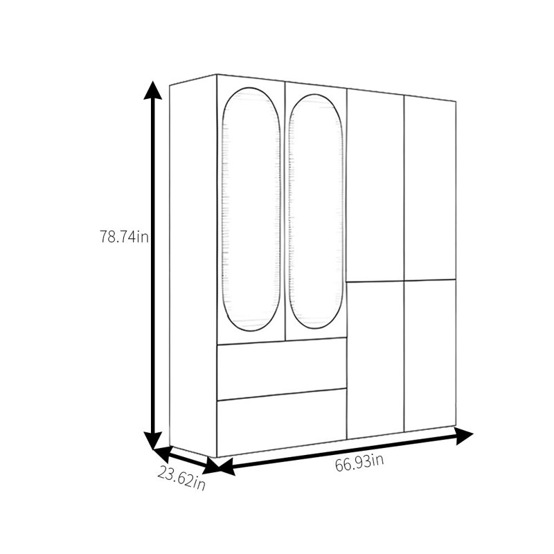 Armoire classique en rotin tissé, H 78,74 po x l 66,93 po x P 23,62 po
