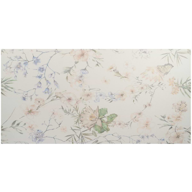 Wakana 24x48 Artisan Decor Matte Porcelain Tile, Spring White