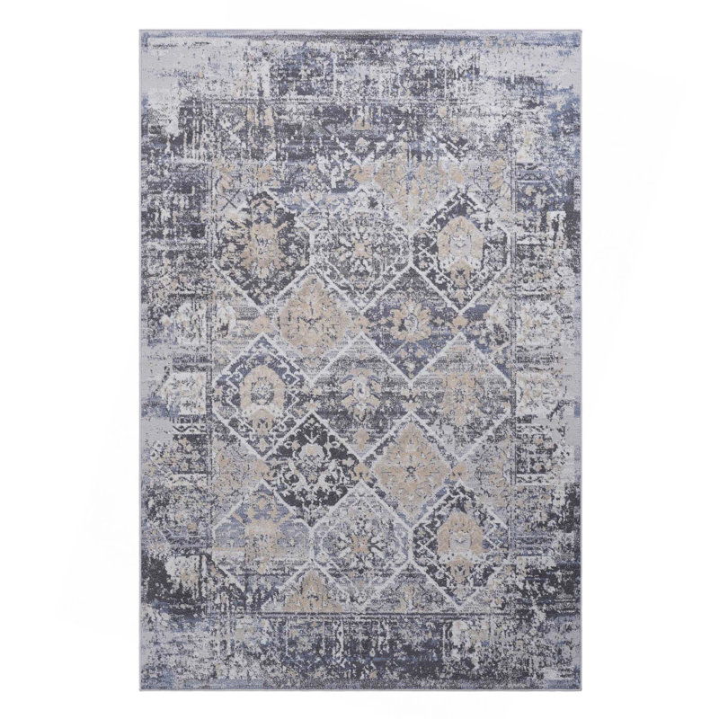 Collection Grey/Blue /Traditional Non-Shedding Living Room Bedroom Dining Home Office Stylish And Stain Resistant Area Rug