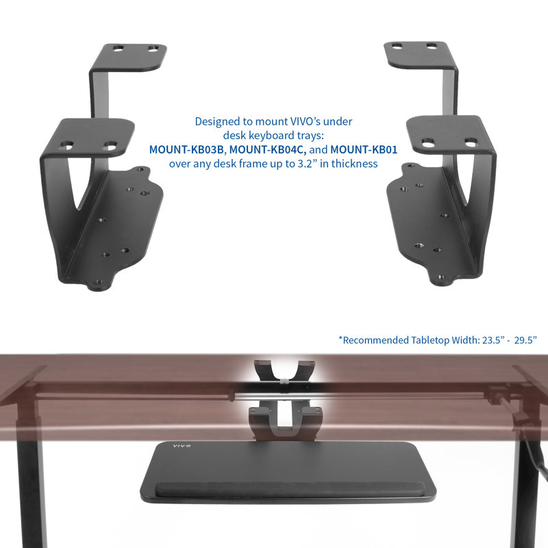 Deux supports d'espacement pour plateau à clavier sous le bureau
