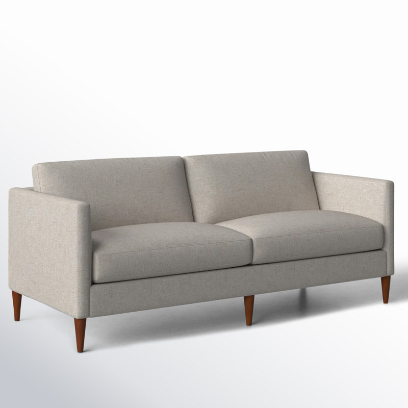 Clifford 87" Upholstered Custom Sofa, Turbo Ash Basketweave