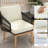 Corrigan Studio® 3 Piece Patio Chair Set Wicker Chair & Side Table Set w/ Soft Cushions & Tempered Glass Tabletop