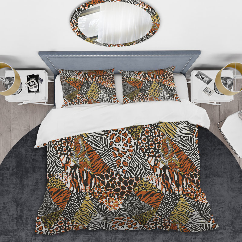 Ensemble de housse de couette brun, Housse de couette pour très grand lit et 2 très